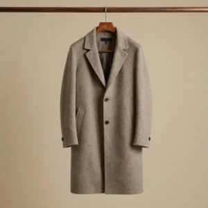 Minimalistischer Zweireiher-Wollmantel