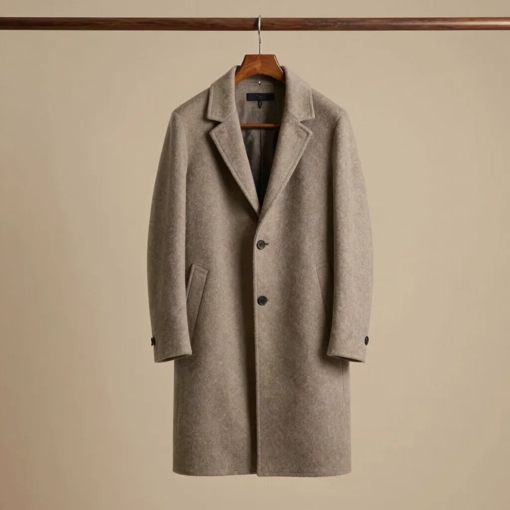 Minimalistischer Zweireiher-Wollmantel